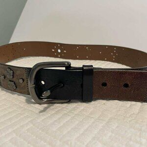 Fossil Ladies Belt, Leather, Size Small Two toned, stoned jewels